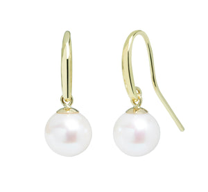 Freshwater Pearl Drop Earrings in 9ct Gold