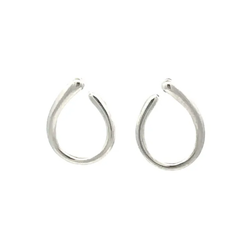 Silver Italic U Earrings