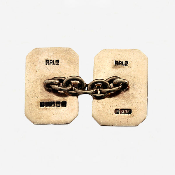 9ct Gold Engine Turned Cufflinks - Secondhand