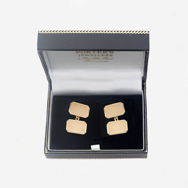 9ct Gold Engine Turned Cufflinks - Secondhand
