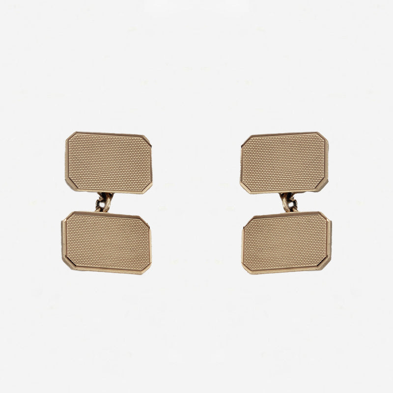 9ct Gold Engine Turned Cufflinks - Secondhand