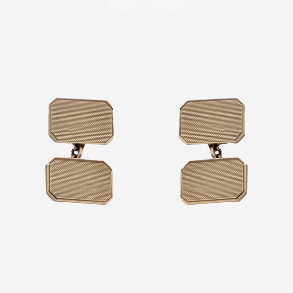 9ct Gold Engine Turned Cufflinks - Secondhand