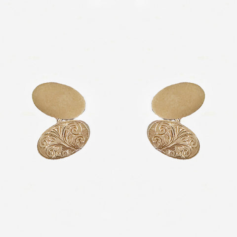 9ct Gold Oval Cufflinks - Secondhand