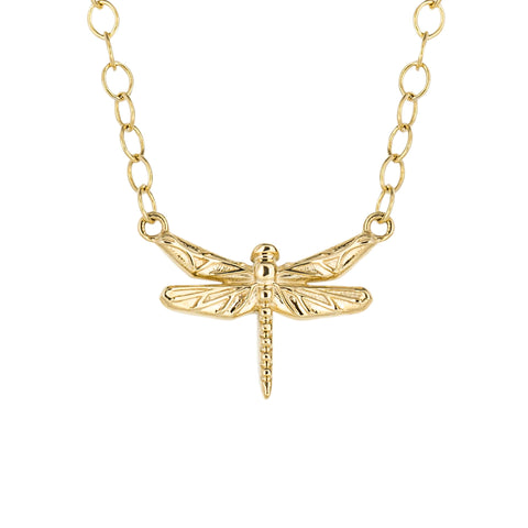 9ct Yellow Gold Dragonfly Necklace