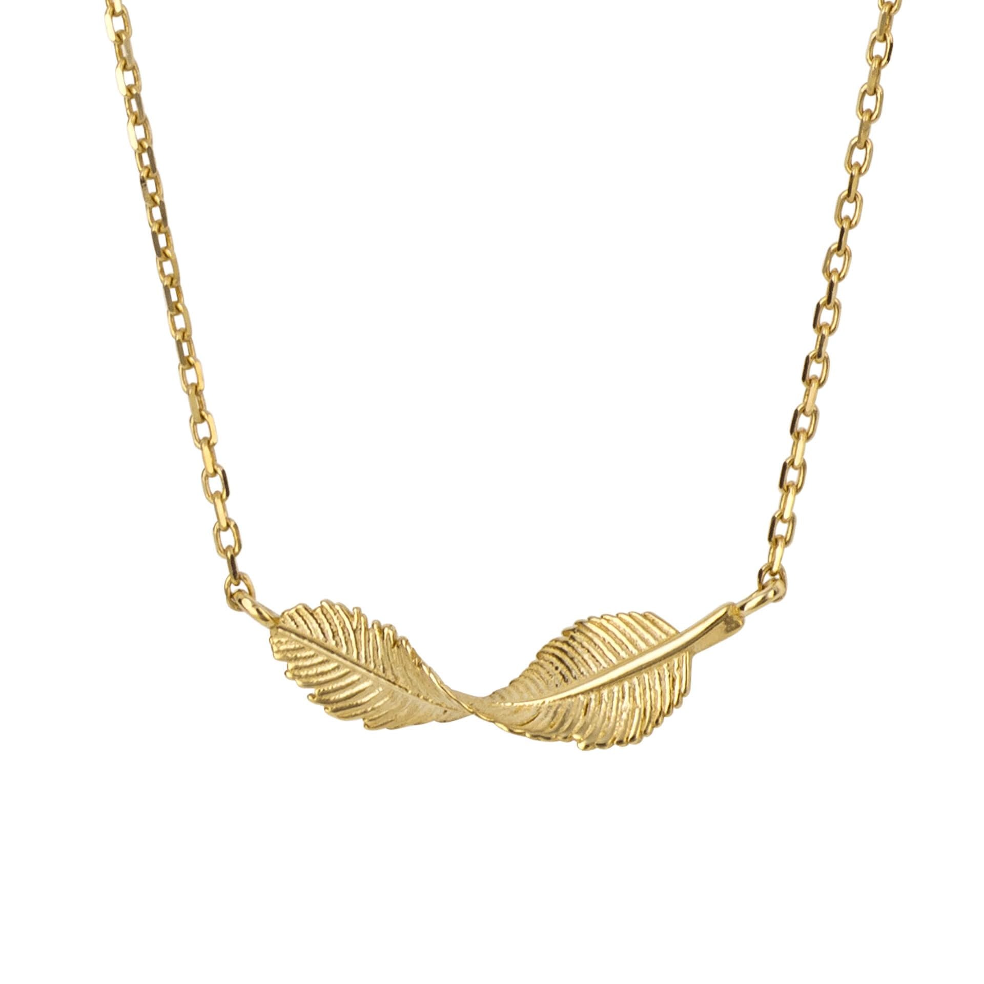 9ct Yellow Gold Leaf Necklace