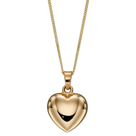 9ct Yellow Gold Small Heart Pendant & Chain
