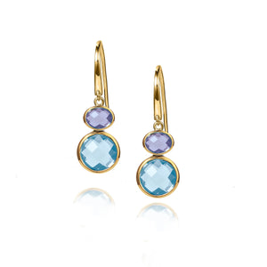 Topaz & Amethyst Earrings in Gold Plated Silver by Christin Ranger