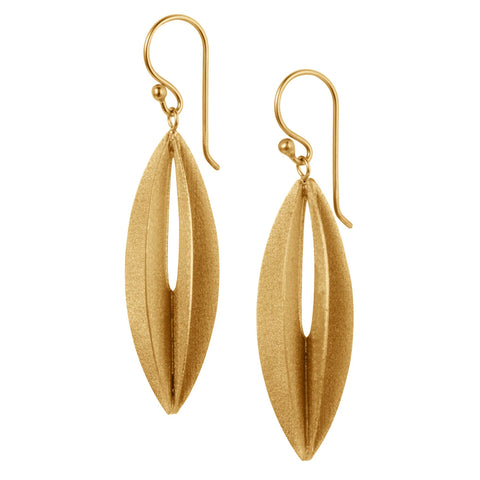 Elliptic Gold Plated Silver Earrings by Christin Ranger