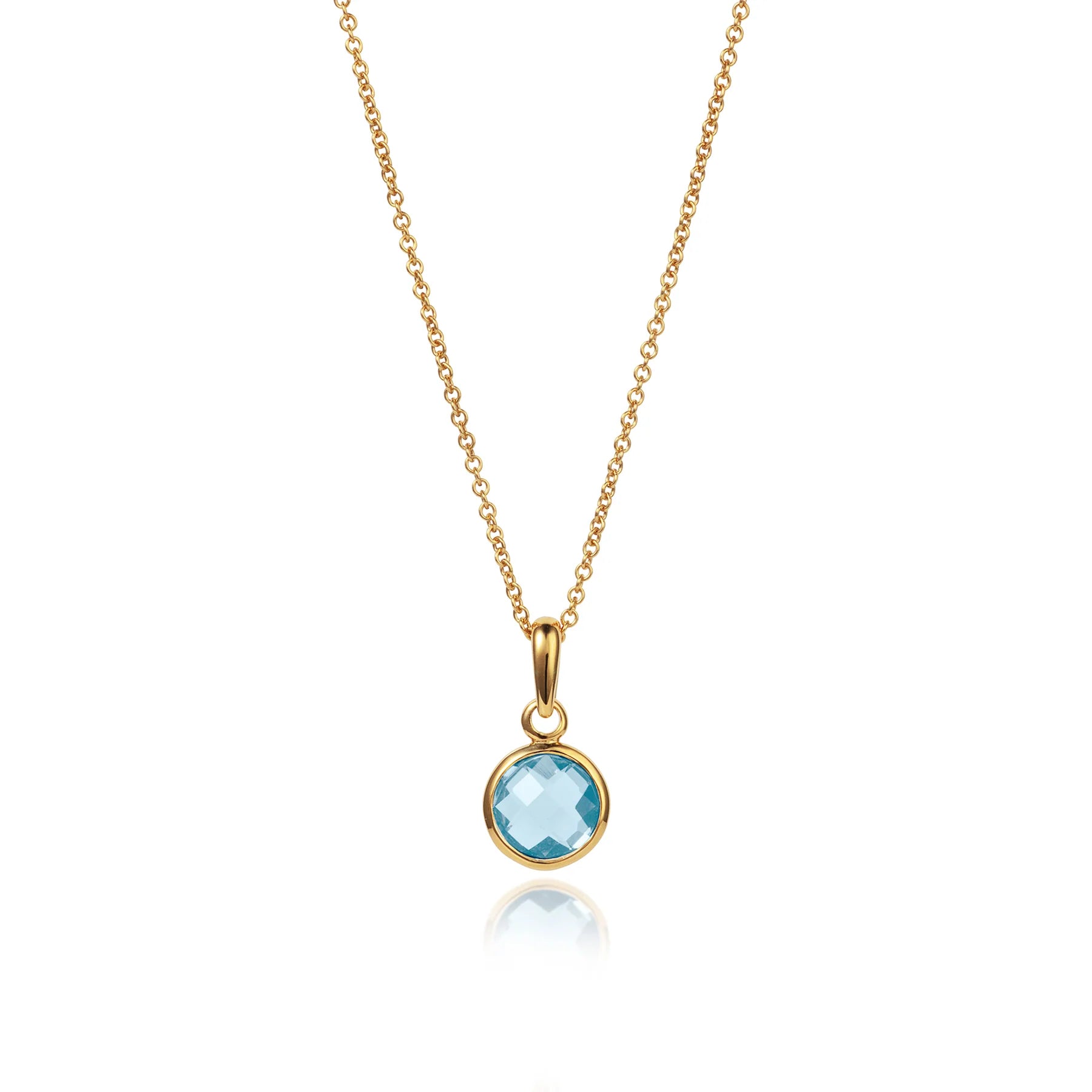 Gold Plated Silver & Blue Topaz Maya Pendant by Christin Ranger