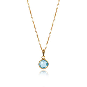 Gold Plated Silver & Blue Topaz Maya Pendant by Christin Ranger