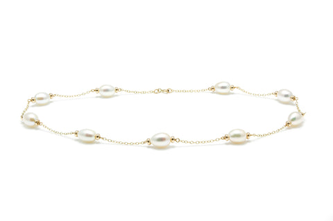 Freshwater Pearl 'Mary Berry' Necklace in 9ct Gold