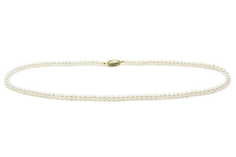 Freshwater Pearl Single Row Necklace with a Gold on Silver Clasp
