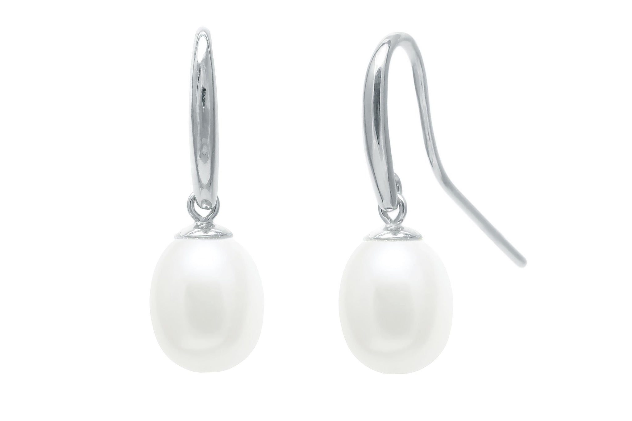 Freshwater Pearl Drop Earrings in Sterling Silver
