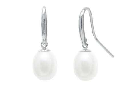 Freshwater Pearl Drop Earrings in Sterling Silver