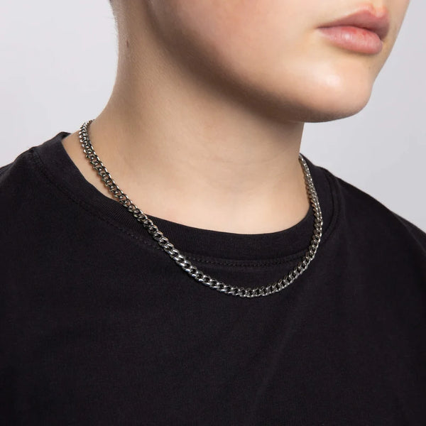 Stainless Steel Cuban Link Neckchain (Smaller Fit) by Fred Bennett