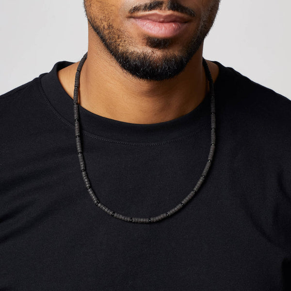 Lava Stone Beaded Necklace by Fred Bennett