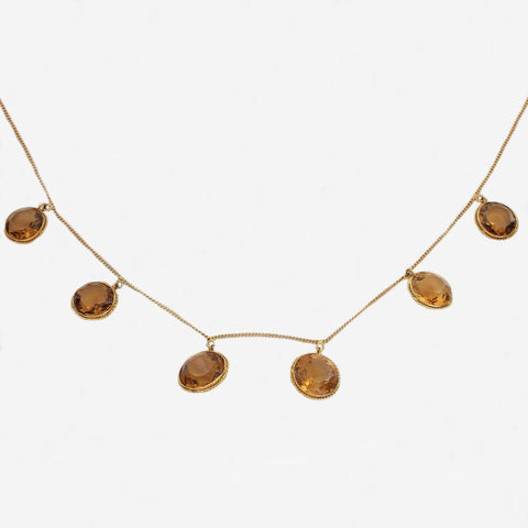 Citrine Fringe Necklace in 9ct Gold