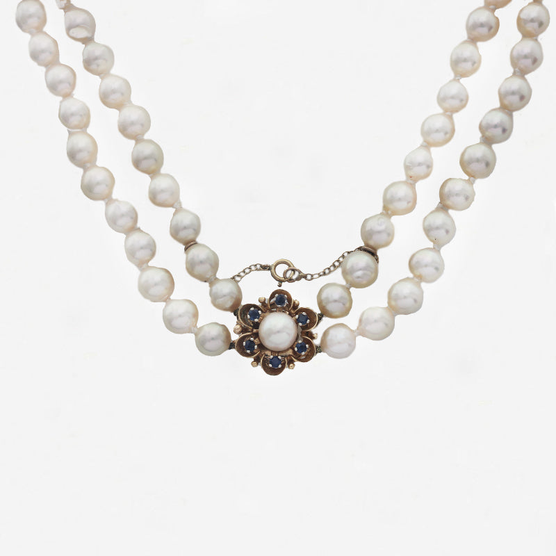 Cultured Pearl Two Row Choker Necklace - Secondhand