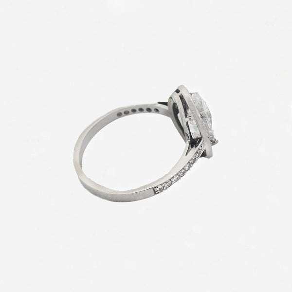 Diamond Marquise Certificated Cluster Ring in Platinum - Secondhand