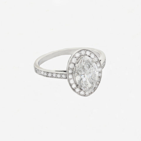 Diamond Marquise Certificated Cluster Ring in Platinum - Secondhand