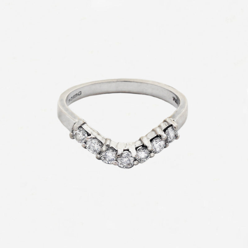 Diamond Curved Eternity Ring in 18ct White Gold - Secondhand