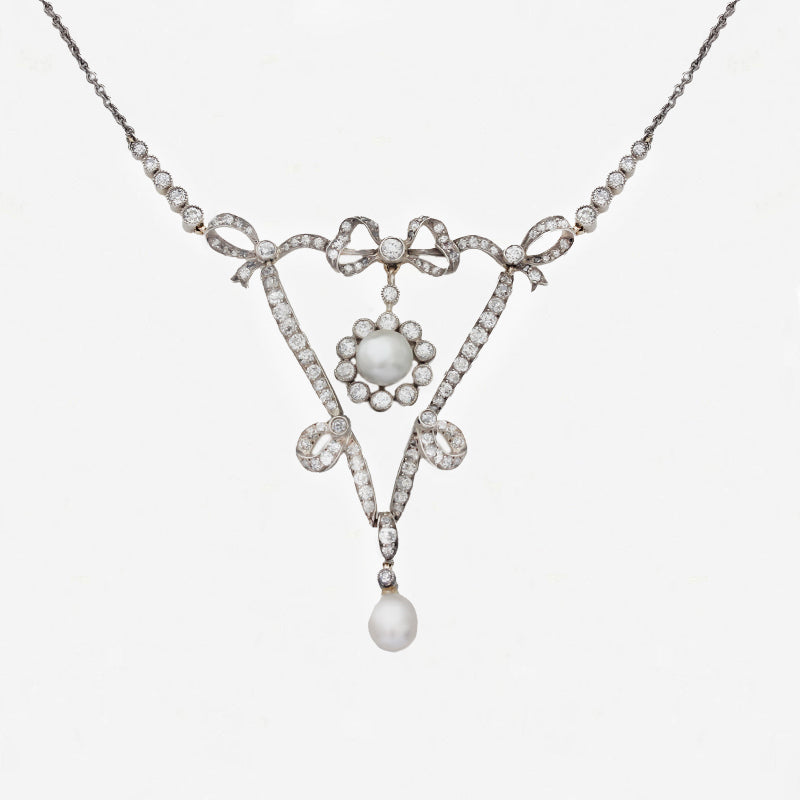 Diamond Pearl Platinum Necklace - Secondhand