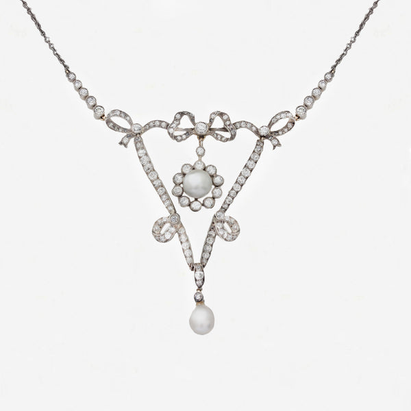 Diamond Pearl Platinum Necklace - Secondhand