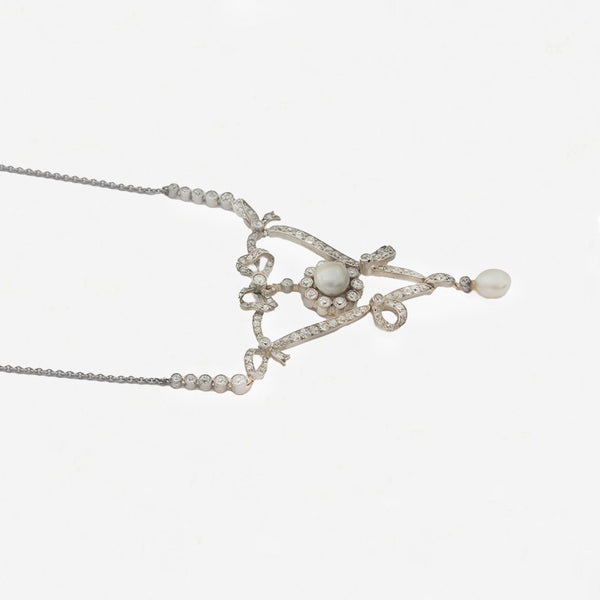 Diamond Pearl Platinum Necklace - Secondhand