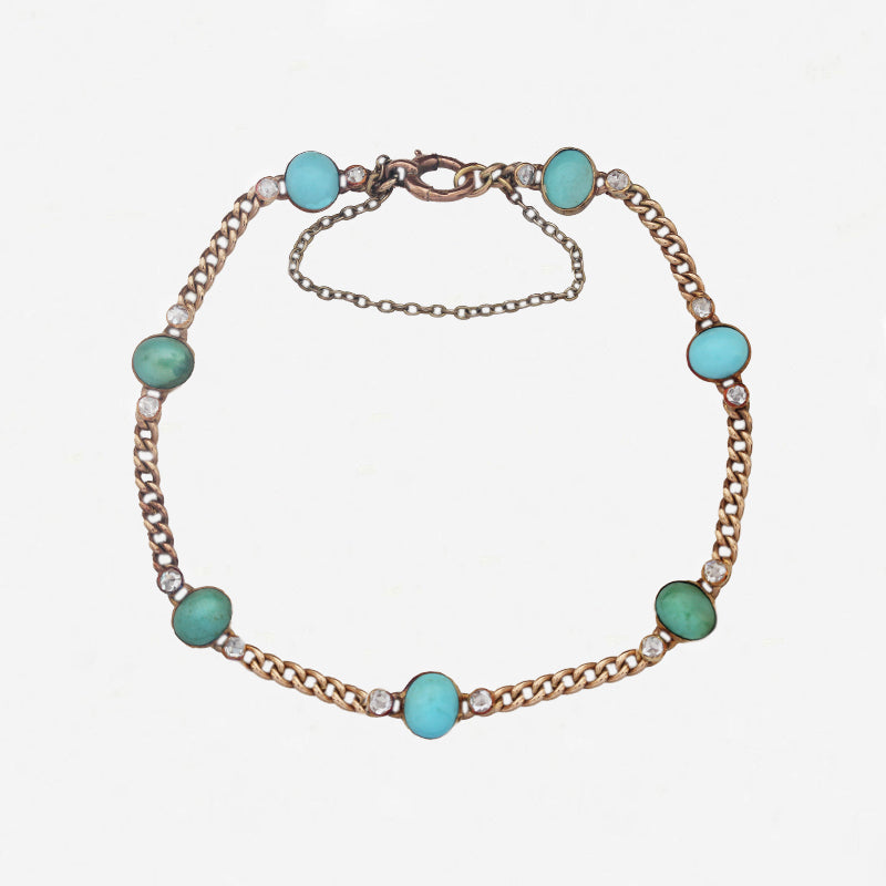 Turquoise Diamond Link Bracelet - Secondhand