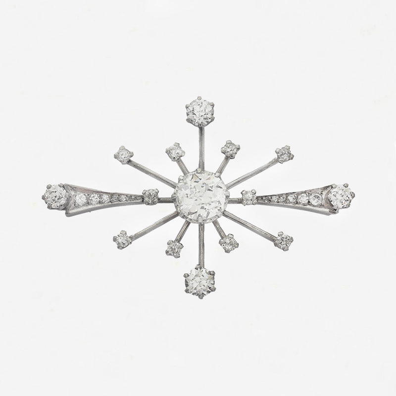 Diamond Star Brooch in 18ct White Gold - Secondhand