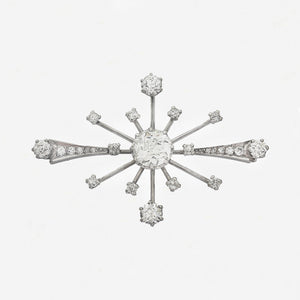 Diamond Star Brooch in 18ct White Gold - Secondhand