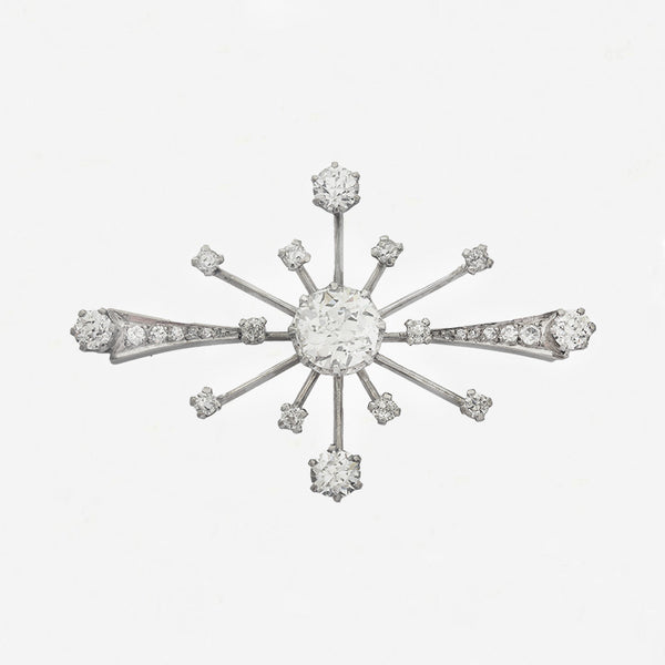 Diamond Star Brooch in 18ct White Gold - Secondhand