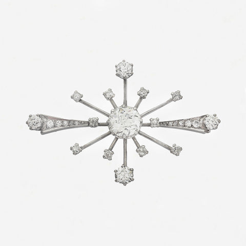 Diamond Star Brooch in 18ct White Gold - Secondhand