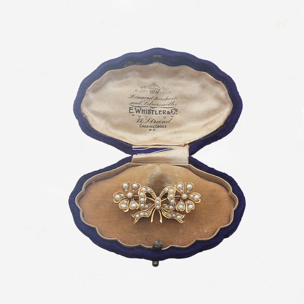 Seed Pearl Brooch in 18ct Yellow Gold - Secondhand