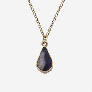 Blue John Pendant and Chain in 9ct Gold - Secondhand
