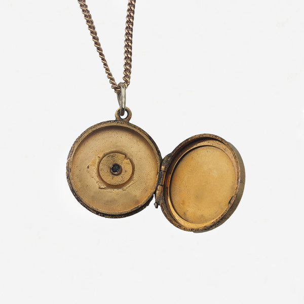15ct Ruby Set Locket and 9ct Chain - Secondhand