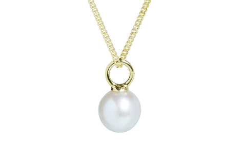 Freshwater Pearl (6-6.5mm) Pendant & Chain in 9ct Gold