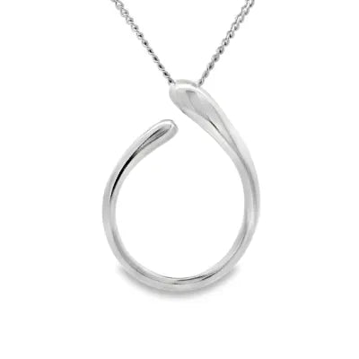 Silver Italic U Pendant