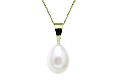 Freshwater Pearl (7.5-8mm) Pendant & Chain in 9ct Gold