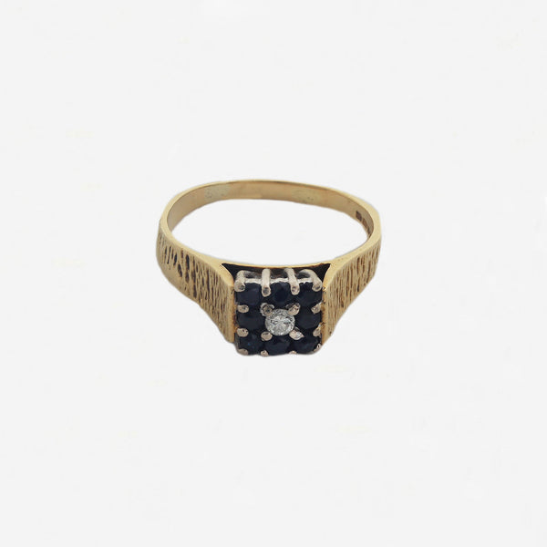 Sapphire and Diamond Cluster Ring in 18ct Gold - Secondhand
