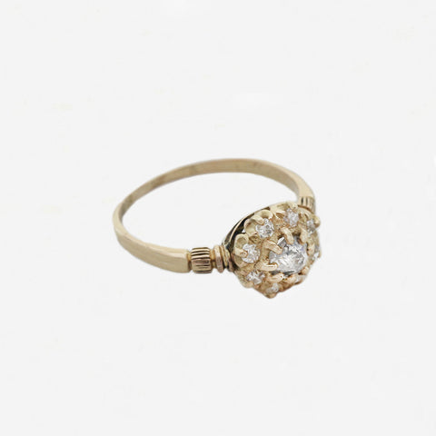 Diamond Cluster Edwardian Ring in 18ct Gold - Secondhand