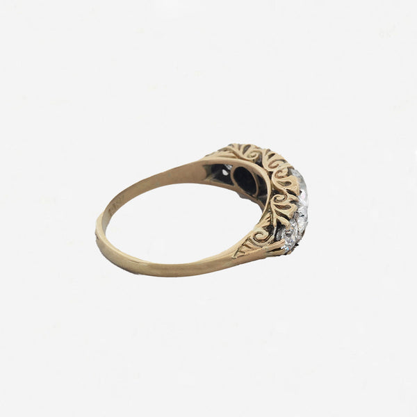 Diamond Victorian Five Stone Ring in 18ct Gold - Secondhand