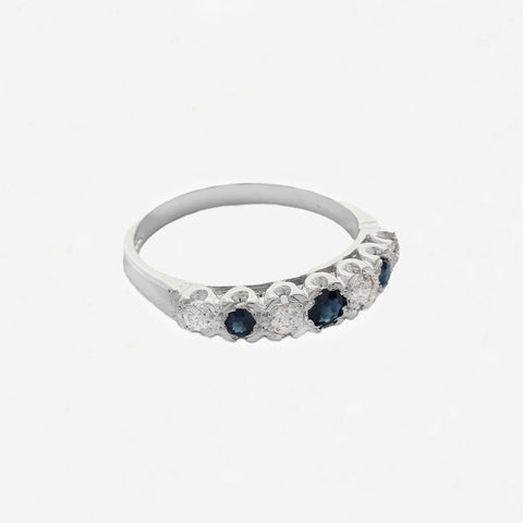 Sapphire & Diamond Ring in 18ct White Gold - Secondhand