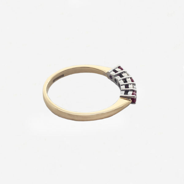 Ruby & Diamond Five Stone Ring - Secondhand