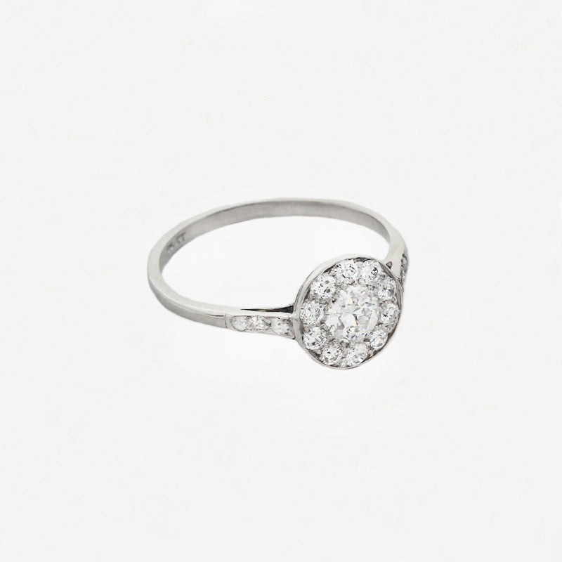 Diamond Set Circular Cluster Antique Ring - Secondhand