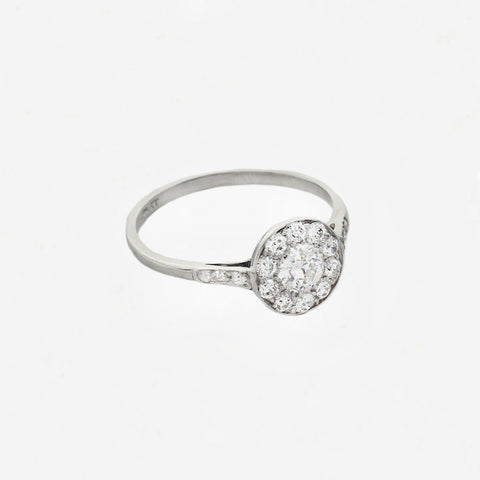 Diamond Cluster Antique Ring in Platinum - Secondhand