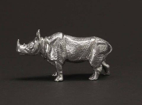 Sterling Silver Rhino (Medium) Figurine by Silvants