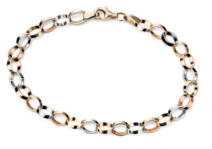 Rose, White and Yellow Gold Bracelet
