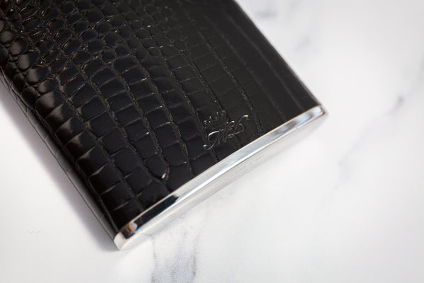 6oz Hip Flask Nile Black by Marlborough of England