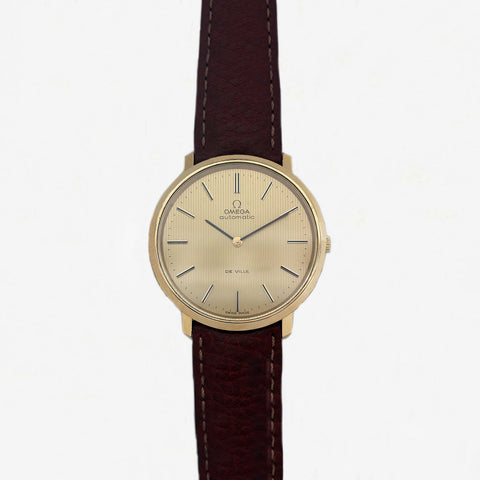 Omega De Ville Automatic Gold Plated Watch On Strap - Secondhand